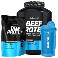 AKCE BioTech Beef Protein 1816 g + ZDARMA Beef Protein 500 g + Šejkr 600 ml