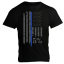 Police, Black T-Shirt with Gray and Blue Graphic - Velikost: M