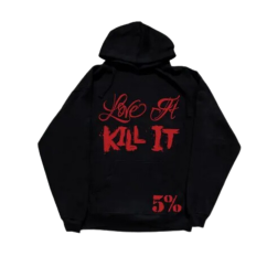 OG Černá mikina s červeným nápisem LOVE IT KILL IT