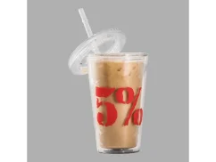 5% Coffee hrnek s víčkem a brčkem