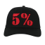 5% Trucker Hat, Black Hat with red Lettering